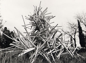 Ivano Vitali - Installazione di legni - Impruneta 1977